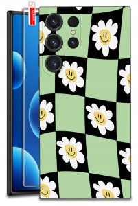 ETUI do Samsung Galaxy S25 Ultra WZORY | SILIKONOWE MATT CASE + SZKŁO 9H 1