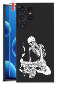 ETUI do Samsung Galaxy S25 Ultra WZORY | SILIKONOWE MATT CASE + SZKŁO 9H 1