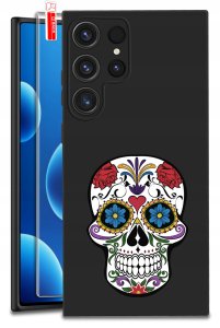 ETUI do Samsung Galaxy S25 Ultra WZORY | SILIKONOWE MATT CASE + SZKŁO 9H 1
