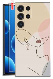 ETUI do Samsung Galaxy S25 Ultra WZORY | SILIKONOWE MATT CASE + SZKŁO 9H 1