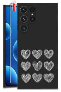 ETUI do Samsung Galaxy S25 Ultra WZORY | SILIKONOWE MATT CASE + SZKŁO 9H 1
