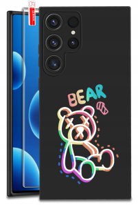 ETUI do Samsung Galaxy S25 Ultra WZORY | SILIKONOWE MATT CASE + SZKŁO 9H 1