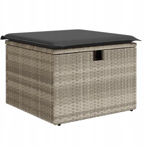 vidaXL 9-częściowy zestaw sof ogrodowych z poduszkami jasnoszary polirattan 7