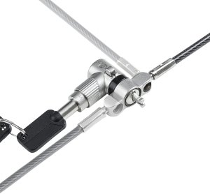 Linka zabezpieczająca StarTech .com 25-Pack Universal Laptop Lock 6.6ft (2m), Master Keyed Locking Cable, Computer Security, Compatible w/Noble Wedge/Nano/K-Slot, Anti-Theft Cut-Resistant Cable - zamek kablowy zabezpieczający - czarny & srebrny - 2 m - zg 5