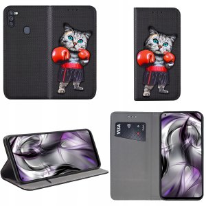 Etui do Samsung Galaxy M11 MAGNET WZORY CASE PORTFEL + SZKŁO 9H 2
