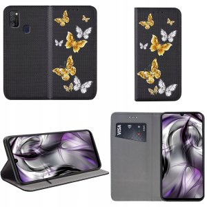 krainaGSM Etui do Samsung Galaxy M21 MAGNET WZORY CASE PORTFEL + SZKŁO 9H 2