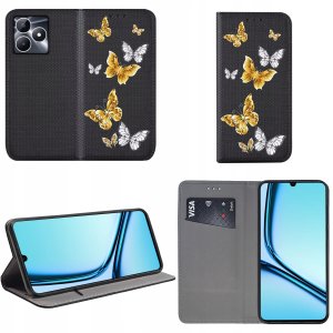 krainaGSM Etui do Realme Note 60 MAGNET WZORY CASE PORTFEL + SZKŁO 9H 2