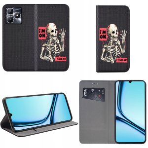 krainaGSM Etui do Realme Note 60 MAGNET WZORY CASE PORTFEL + SZKŁO 9H 2