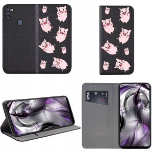 Etui do Samsung Galaxy M11 MAGNET WZORY CASE PORTFEL + SZKŁO 9H 2