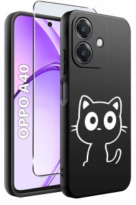 Etui do Oppo A40 | A40M | WZORY | SILIKONOWE MATT SZKŁO 9H 2