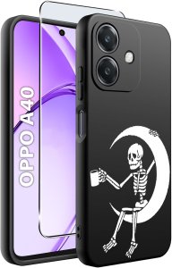 Etui do Oppo A40 | A40M | WZORY | SILIKONOWE MATT SZKŁO 9H 2