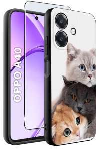Etui do Oppo A40 | A40M | WZORY | SILIKONOWE MATT SZKŁO 9H 2