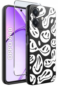 Etui do Oppo A40 | A40M | WZORY | SILIKONOWE MATT SZKŁO 9H 2