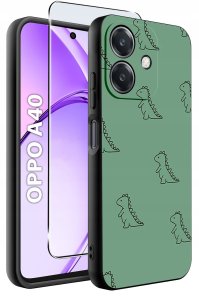 Etui do Oppo A40 | A40M | WZORY | SILIKONOWE MATT SZKŁO 9H 2
