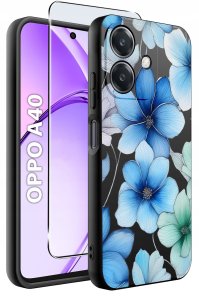 Etui do Oppo A40 | A40M | WZORY | SILIKONOWE MATT SZKŁO 9H 2