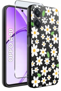 Etui do Oppo A40 | A40M | WZORY | SILIKONOWE MATT SZKŁO 9H 2
