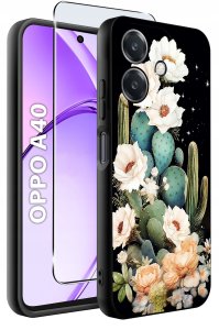 Etui do Oppo A40 | A40M | WZORY | SILIKONOWE MATT SZKŁO 9H 2