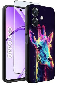Etui do Oppo A40 | A40M | WZORY | SILIKONOWE MATT SZKŁO 9H 2