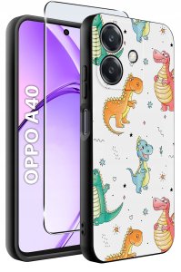 Etui do Oppo A40 | A40M | WZORY | SILIKONOWE MATT SZKŁO 9H 2