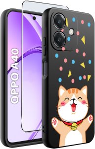 Etui do Oppo A40 | A40M | WZORY | SILIKONOWE MATT SZKŁO 9H 2
