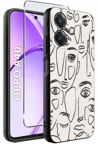 Etui do Oppo A40 | A40M | WZORY | SILIKONOWE MATT SZKŁO 9H 2