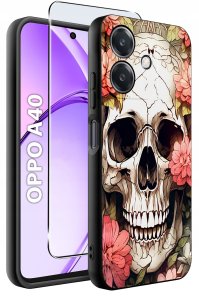 Etui do Oppo A40 | A40M | WZORY | SILIKONOWE MATT SZKŁO 9H 2