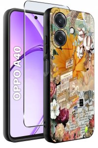 Etui do Oppo A40 | A40M | WZORY | SILIKONOWE MATT SZKŁO 9H 2