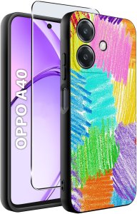 Etui do Oppo A40 | A40M | WZORY | SILIKONOWE MATT SZKŁO 9H 2
