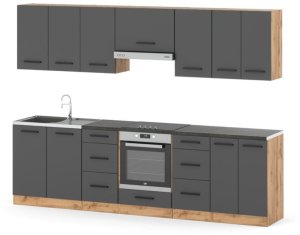 Meble Kuchenne Nowoczesne Szare Mat Komplet Kuchnia Roma 2.8m Modułowa 2