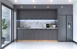 Meble Kuchenne Zestaw Mebli Kuchennych Vero 2.6m Modułowa Nowoczesna Szara 2