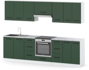Meble Kuchenne Butelkowa Zieleń Narożne Kuchnia Zestaw Rossa 6.8m Modułowa 2