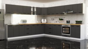 Meble Kuchenne Szare Mat Narożne Nowoczesne Kuchnia Rossa 6.8m Modułowy 2