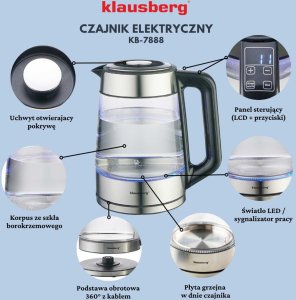 Czajnik Klausberg KB-7888 Srebrny 8