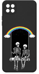 Etui do Samsung A22 5G WZORY |SILIKONOWE MATT CASE + SZKŁO 9H 3