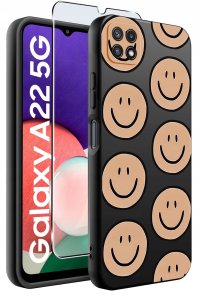 Etui do Samsung A22 5G WZORY |SILIKONOWE MATT CASE + SZKŁO 9H 2