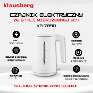 Czajnik Klausberg KB-7890 Biały 4
