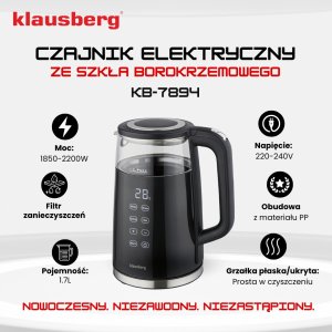 Czajnik Klausberg KB-7894 Czarny 8