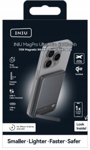 INIU Powerbank MagPro Slim - magnetyczny powerbank bezprzewodowy 5000mAh czarny - Gwarancja bezpieczeństwa. Proste raty. Bezpłatna wysyłka od 170 zł. 10