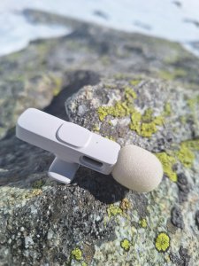 Mikrofon krawatowy bezprzewodowy Typ C podwójny (2 w zestawie) K1 biały 5