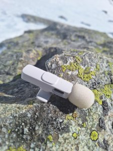 Mikrofon krawatowy bezprzewodowy Typ C podwójny (2 w zestawie) K1 biały 7