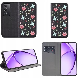 Etui do Oppo A80 5G MAGNET WZORY CASE PORTFEL + SZKŁO 9H 2