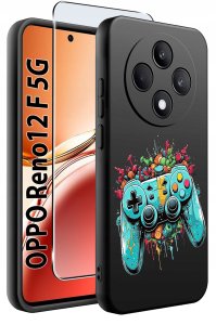 Etui do Oppo Reno 12 F 5G | 12 FS 5G WZORY |SILIKONOWE MATT CASE + SZKŁO 9H 2