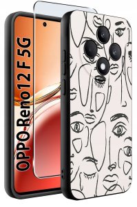 Etui do Oppo Reno 12 F 5G | 12 FS 5G WZORY |SILIKONOWE MATT CASE + SZKŁO 9H 2