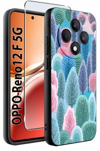 Etui do Oppo Reno 12 F 5G | 12 FS 5G WZORY |SILIKONOWE MATT CASE + SZKŁO 9H 2