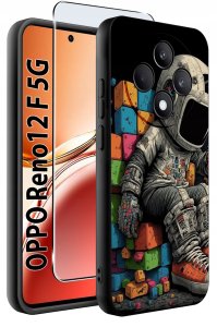 Etui do Oppo Reno 12 F 5G | 12 FS 5G WZORY |SILIKONOWE MATT CASE + SZKŁO 9H 2