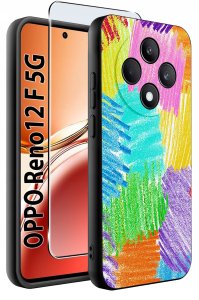 Etui do Oppo Reno 12 F 5G | 12 FS 5G WZORY |SILIKONOWE MATT CASE + SZKŁO 9H 2