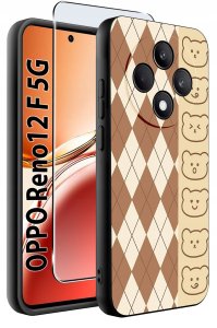 Etui do Oppo Reno 12 F 5G | 12 FS 5G WZORY |SILIKONOWE MATT CASE + SZKŁO 9H 2