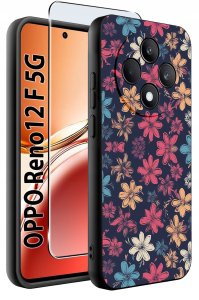 Etui do Oppo Reno 12 F 5G | 12 FS 5G WZORY |SILIKONOWE MATT CASE + SZKŁO 9H 2