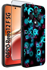 Etui do Oppo Reno 12 F 5G | 12 FS 5G WZORY |SILIKONOWE MATT CASE + SZKŁO 9H 2