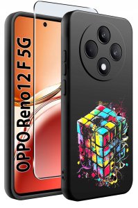 Etui do Oppo Reno 12 F 5G | 12 FS 5G WZORY |SILIKONOWE MATT CASE + SZKŁO 9H 2